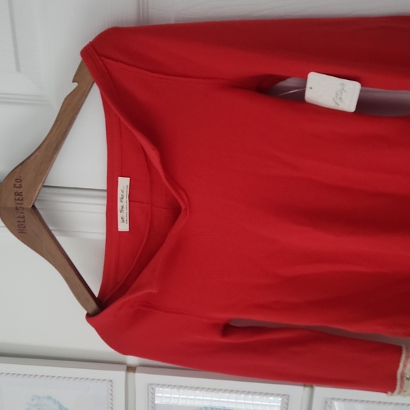 Free People - Cozy Craft Cuff Thermal Top, Red Combo, Size XS, NWT - Picture 2 of 10